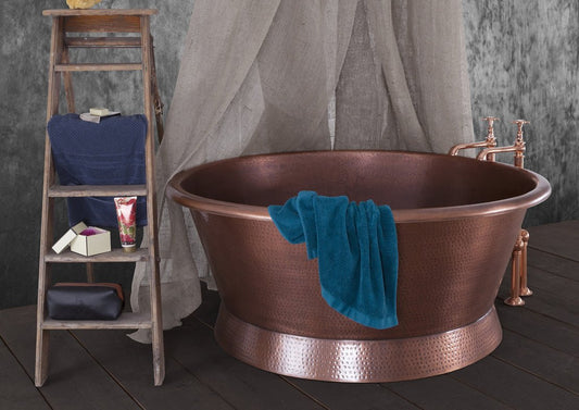 Hurlingham Baignoire Hammered Copper Freestanding Bath - Ice Cold Spice | Copper