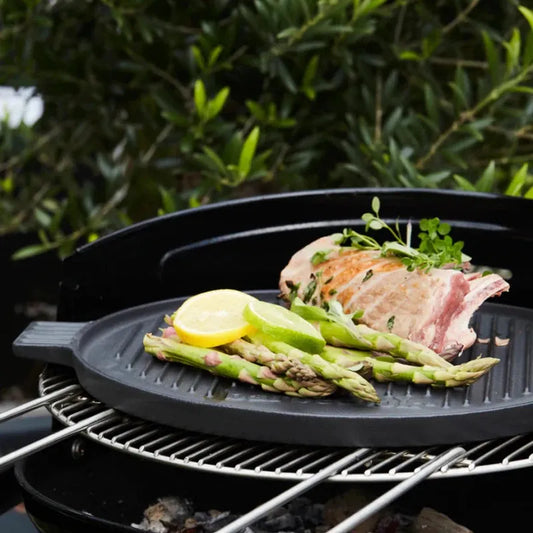 Barbecook Contact Plate for Charcoal Barbecue – Enameled Cast Iron in Black