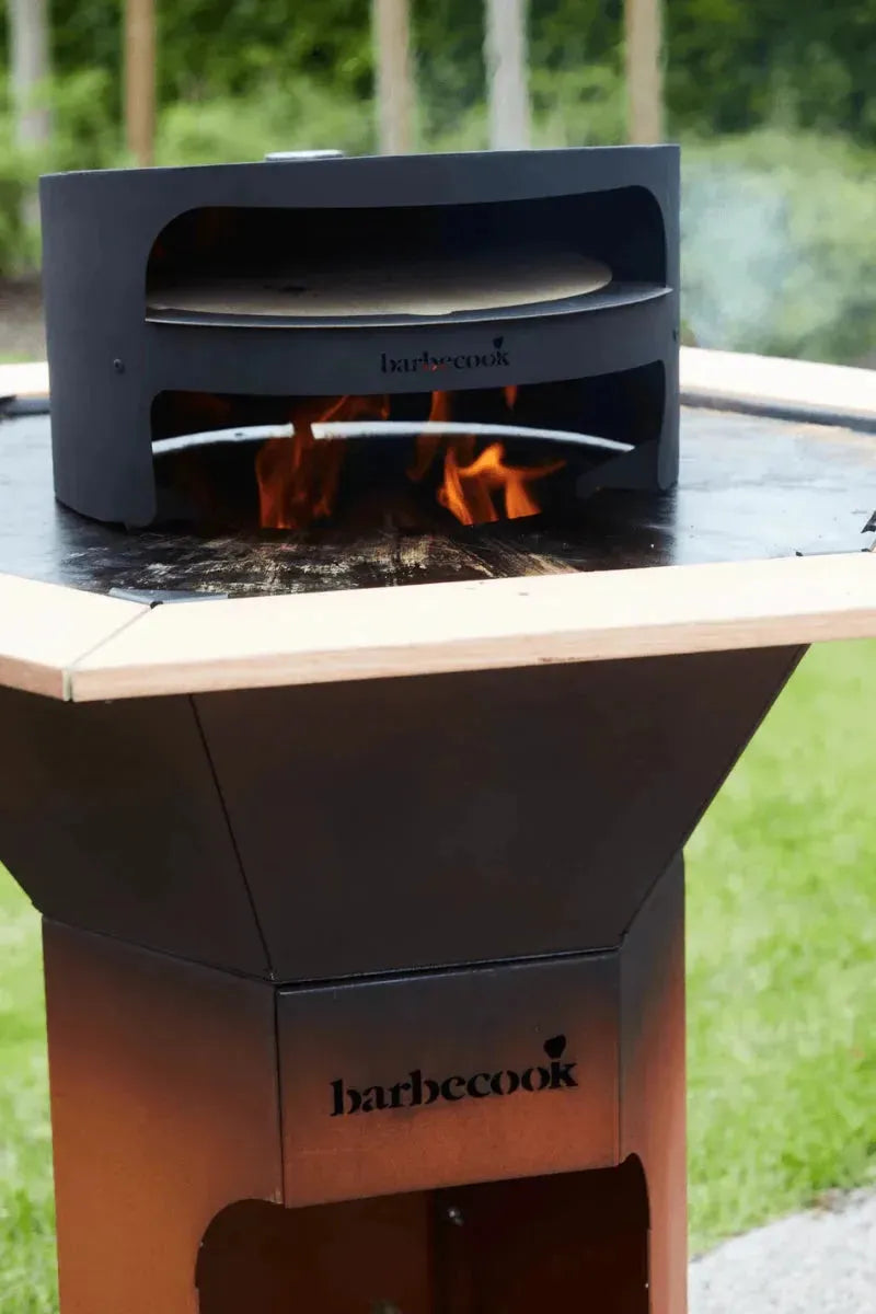 Barbecook Dynamic Centre Wood Fired Pizza Oven in Black Stainless Steel