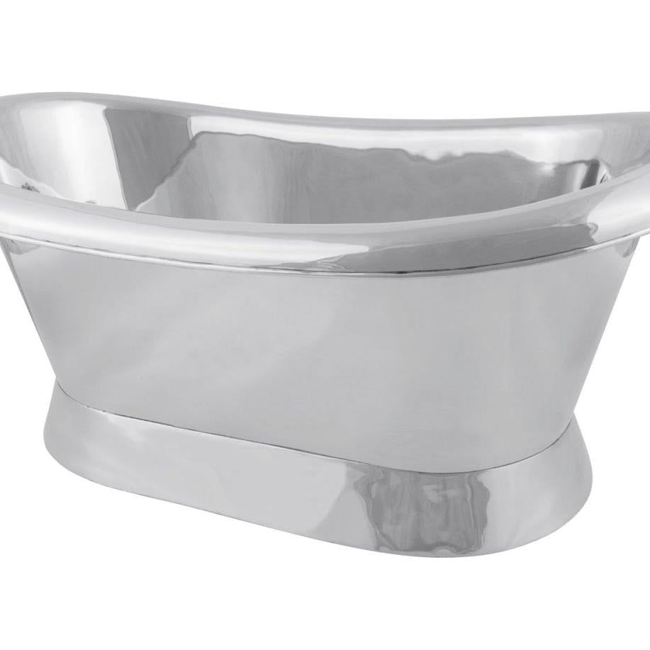 Hurlingham Copper Bateau Basin With Roll Top and Plinth Nickel Interior - Ice Cold Spice | Nickel Interior Nickel H275 x W650 x D350