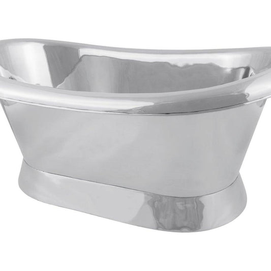 Hurlingham Copper Bateau Basin With Roll Top and Plinth Nickel Interior - Ice Cold Spice | Nickel Interior Nickel H275 x W650 x D350