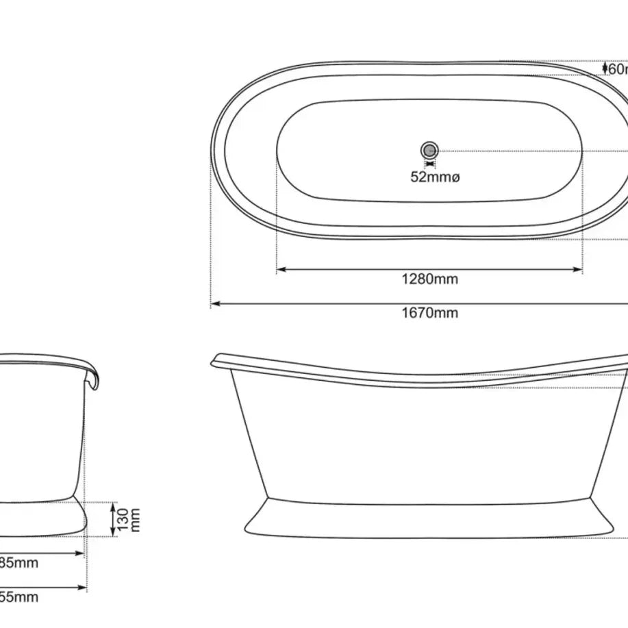 Hurlingham Baths Hammered Copper Bateau Freestanding Bath - baths - Ice Cold Spice | Copper L1670 x W720 x 7H10