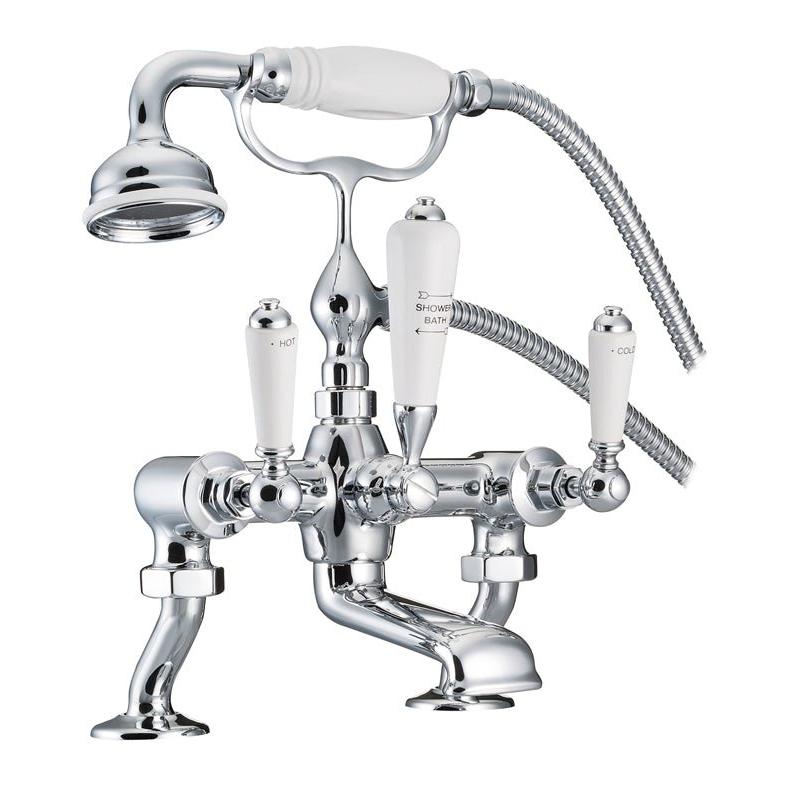 Hurlingham Bath Mixer Taps With Cranked Legs - Ice Cold Spice | Chrome H348 x D168