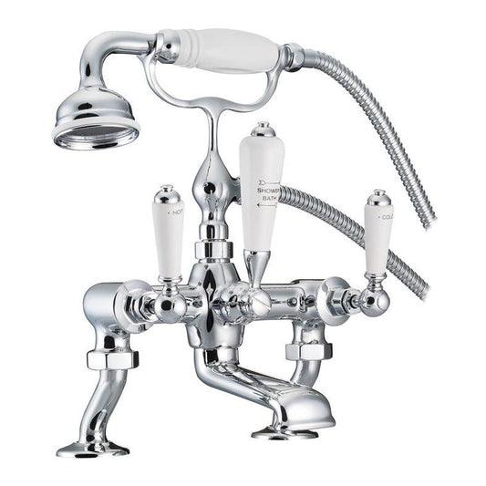 Hurlingham Bath Mixer Taps With Cranked Legs - Ice Cold Spice | Chrome H348 x D168