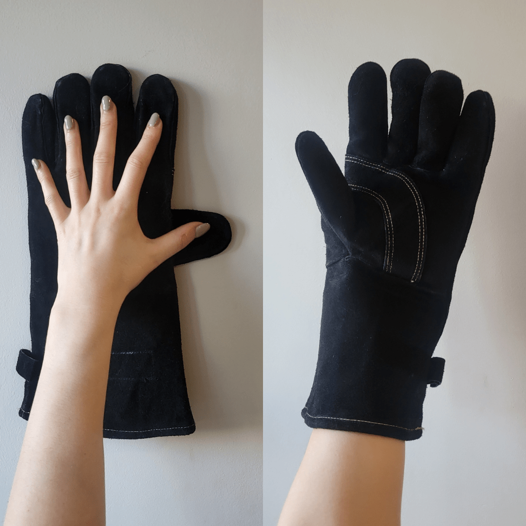BBQUBE Heat Proof Leather Gloves in Black