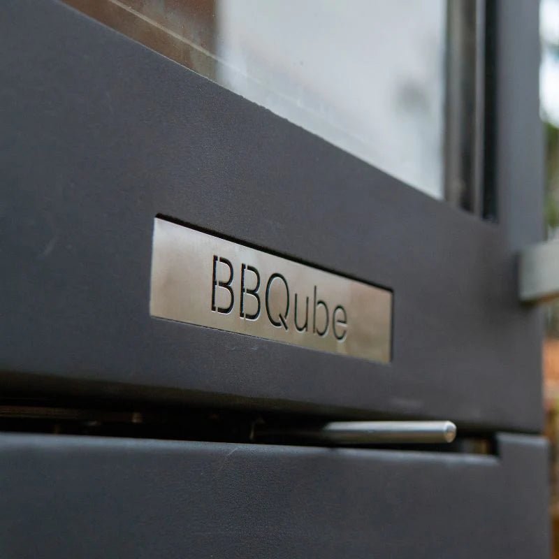 BBQUBE Wood Burning Heater with 2 Wheel Base in Black