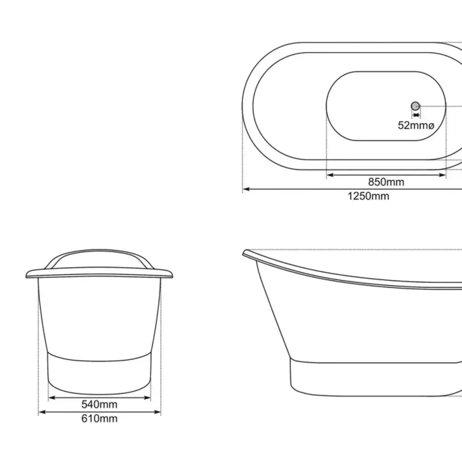 Hurlingham Bijou Copper Freestanding Bath - baths - Ice Cold Spice | Copper L1250 x W730 x H760