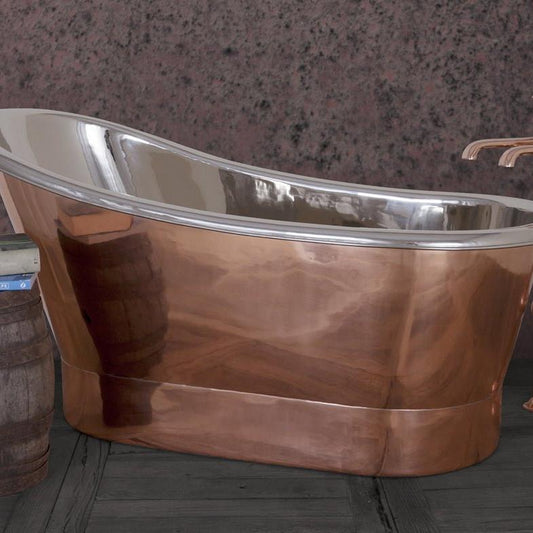Hurlingham Bijou with Nickel Interior Freestanding Bath - baths - Ice Cold Spice | Copper L1500 x W730 x H760