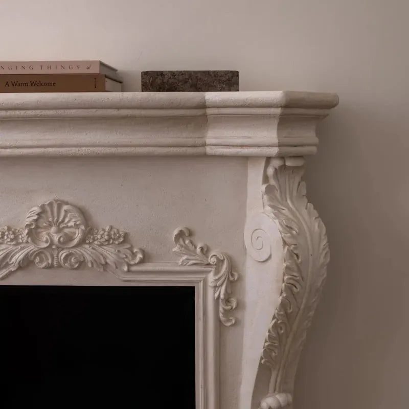 Scandiflames Ymir Freestanding Fireplace Surround with Bioethanol Burner - bioethanol fireplace - Ice Cold Spice | Grey/White