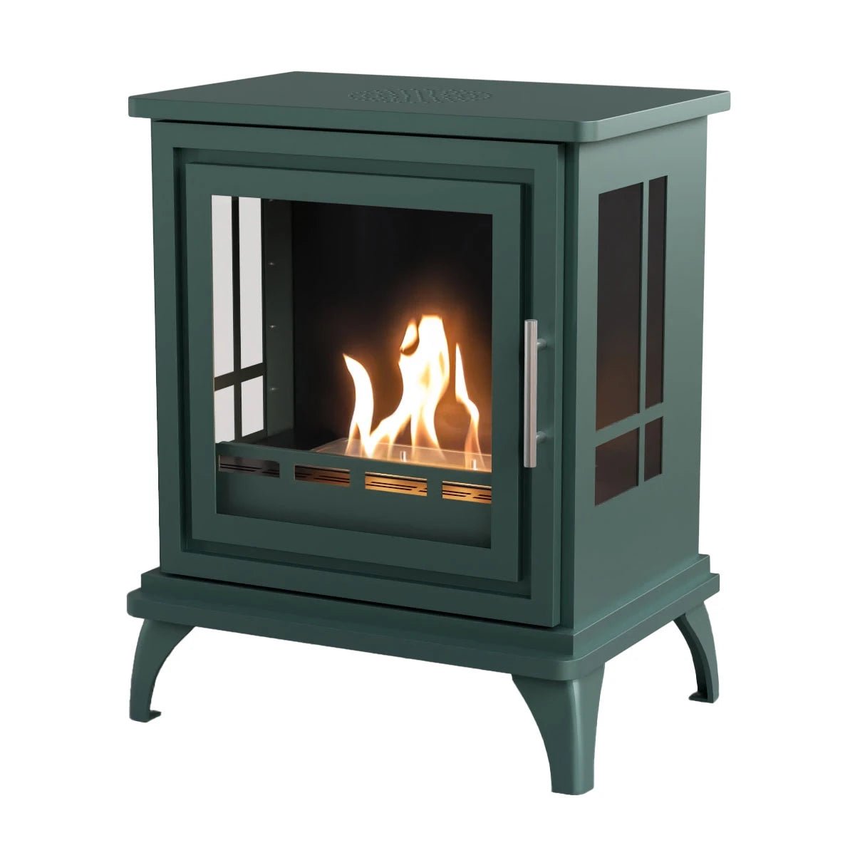 Scandiflames Nashville Bioethanol Freestanding Fireplace - indoor fireplace - Ice Cold Spice | Black Green