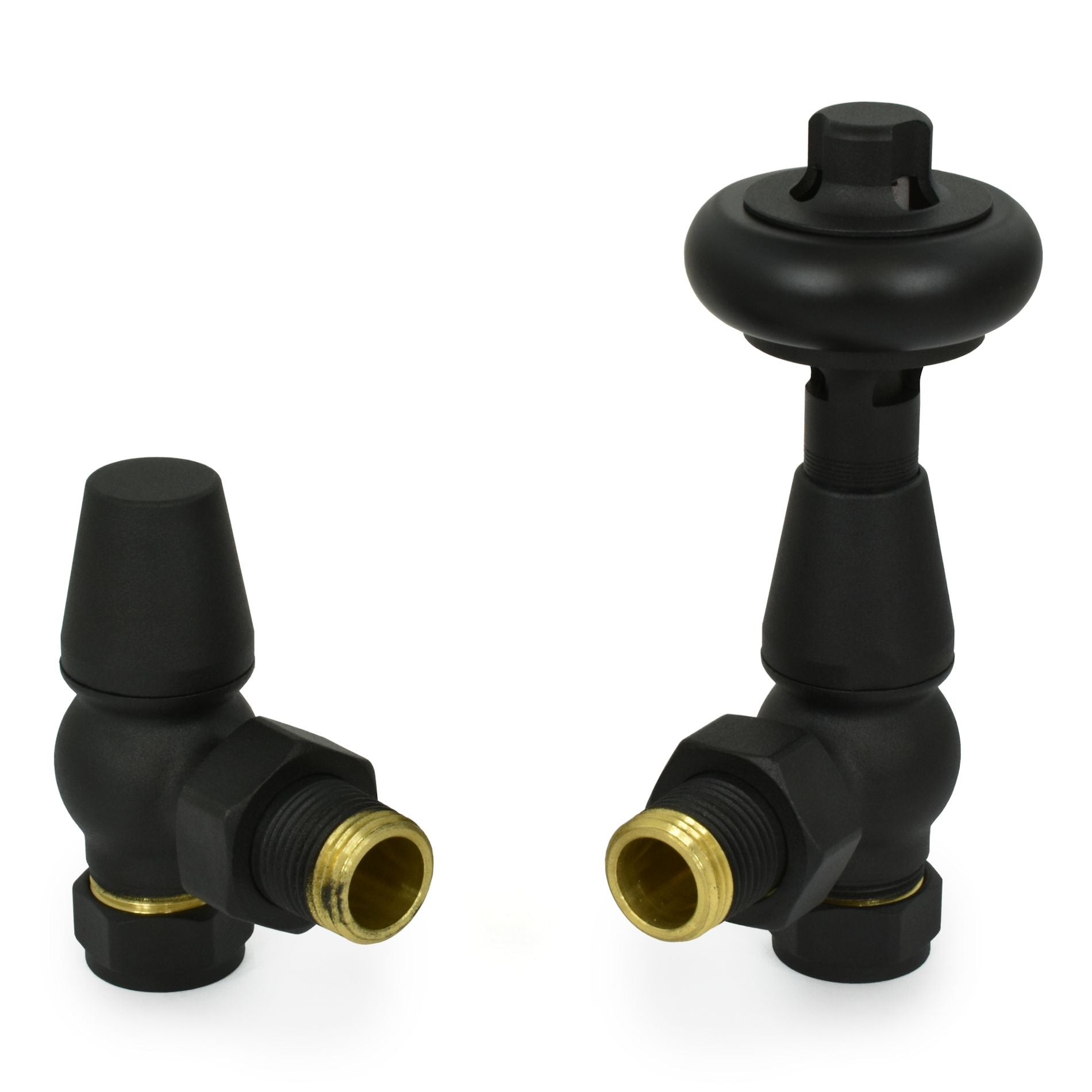 DQ Luxury Enzo Manual Angled Radiator Valves | 5 colours