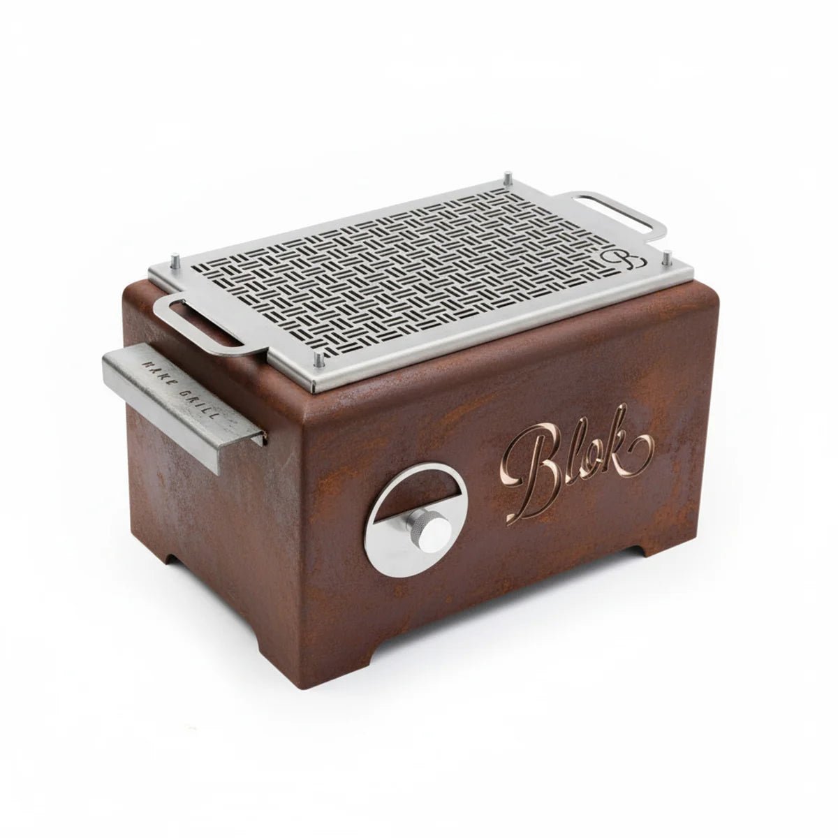 Blok Hako Charcoal Table Grill BBQ in Corten Steel