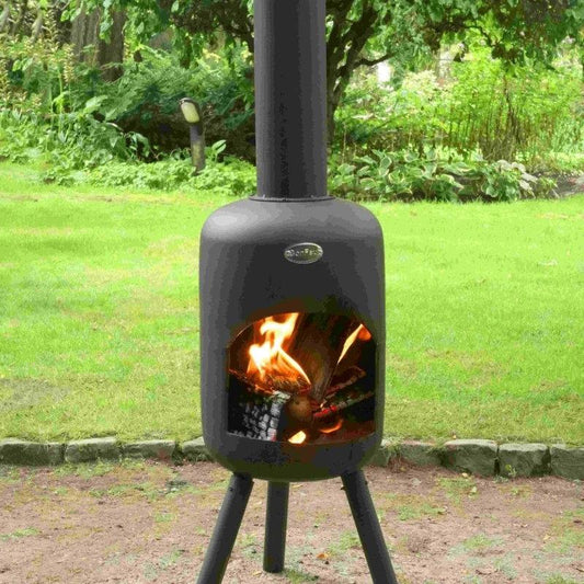 BonFeu BonBini Black Steel Outdoor Fireplace in Black