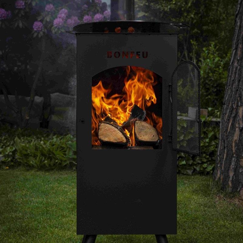 BonFeu BonCarre Outdoor Fireplace in Black