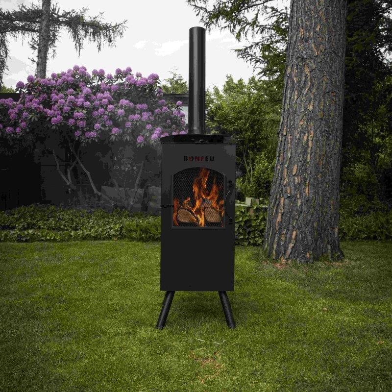 BonFeu BonCarre Outdoor Fireplace in Black