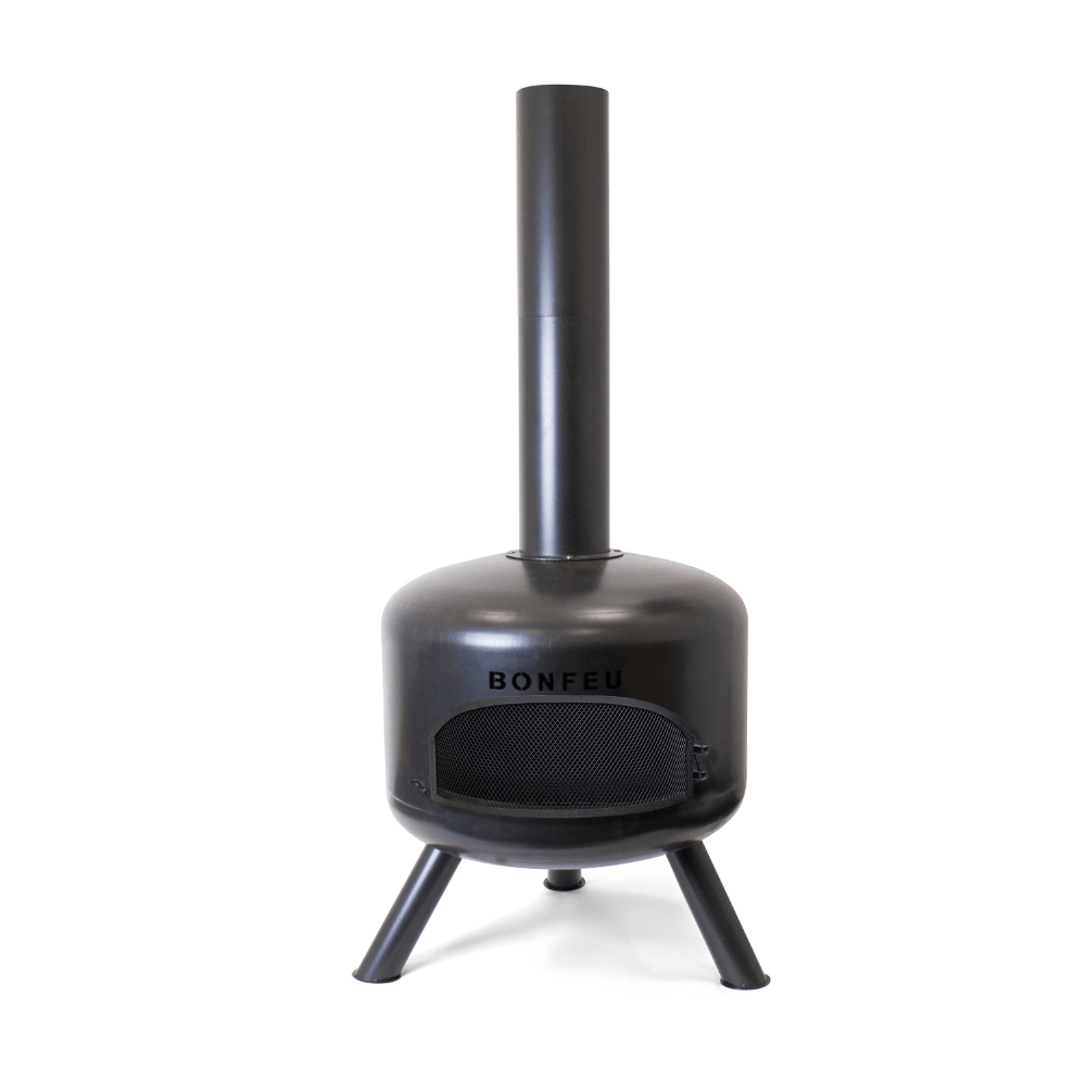 BonFeu BonGiro Black Steel Outdoor Fireplace in Black