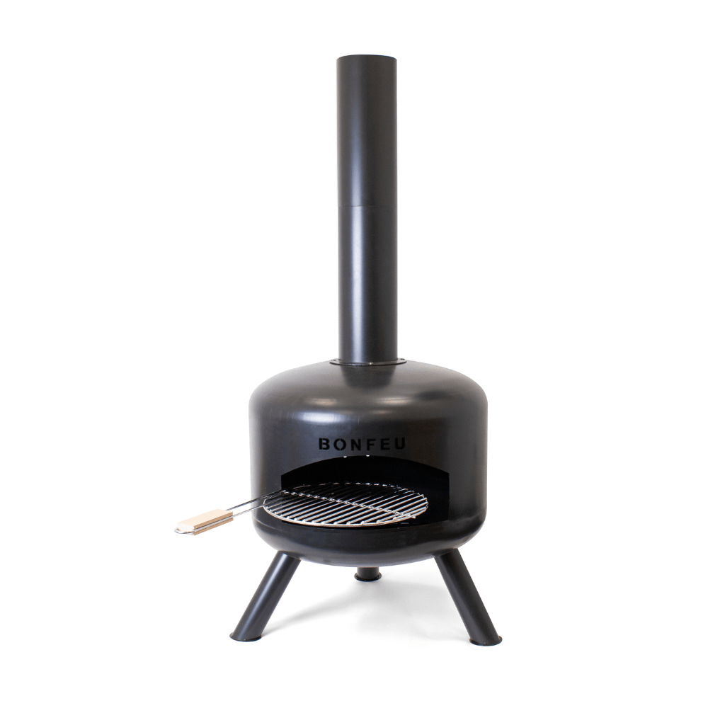 BonFeu BonGiro Black Steel Outdoor Fireplace in Black