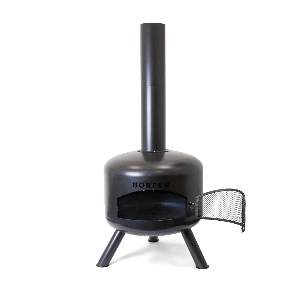 BonFeu BonGiro Black Steel Outdoor Fireplace in Black