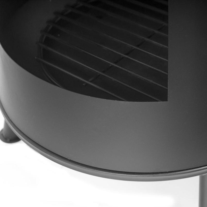 BonFeu BonPyra Black Steel Outdoor Fireplace in Black