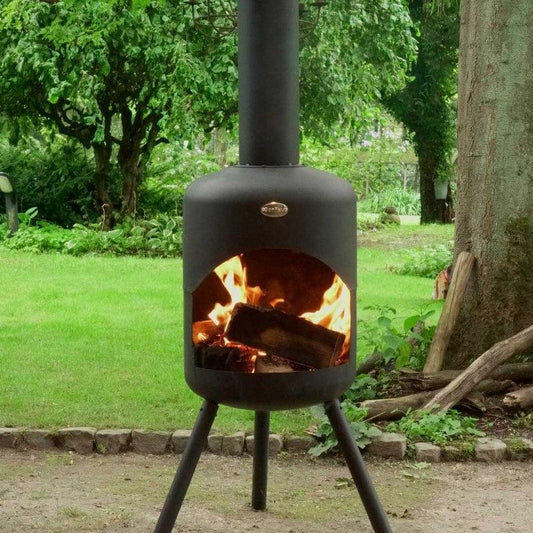 BonFeu BonSelo Black Steel Outdoor Fireplace in Black