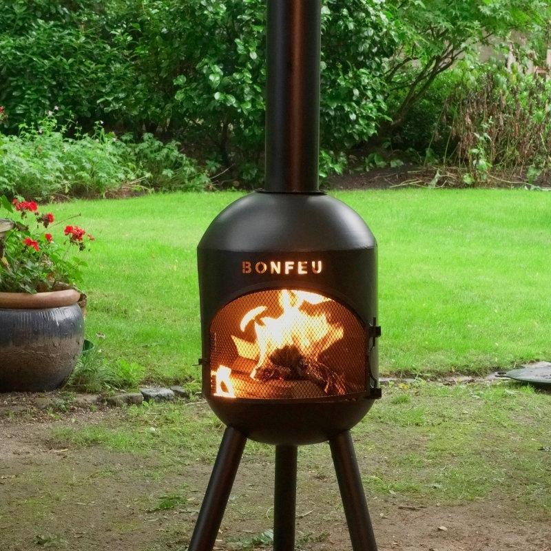 BonFeu BonSolo Outdoor Fireplace in Black