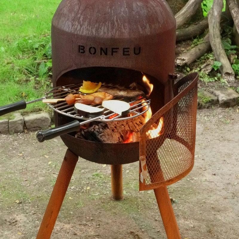 BonFeu BonSolo Outdoor Fireplace in Rust