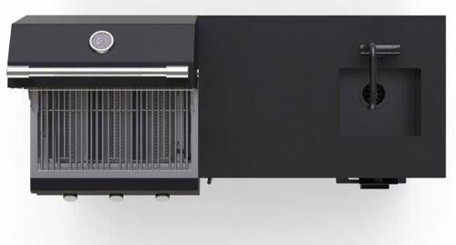 Brabura Lite Series 300 Outdoor Kitchen with 3 Burner BBQ, Fridge and Sink in Black Stainless Steel