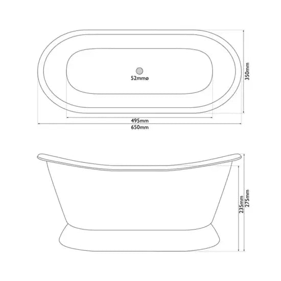 Hurlingham Brass Bateau Basin With Roll Top and Plinth - Ice Cold Spice | Brass H275 x W650 x D350