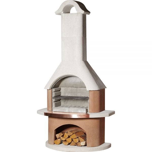 Buschbeck Bologna Masonry Barbecue in White & Terracotta Granite with Copper Insert
