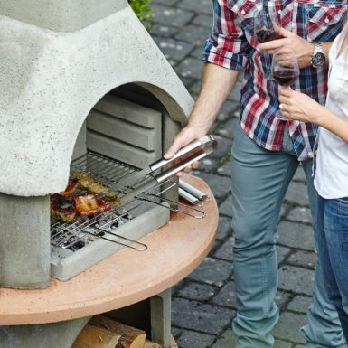 Buschbeck Carmen Masonry Barbecue in Natural Gray and Terracotta