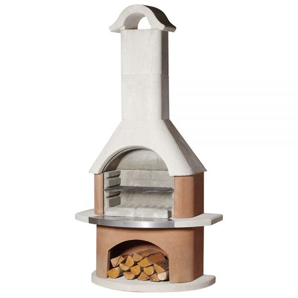 Buschbeck Davos Masonry Barbecue in White & Terracotta with Steel Insert