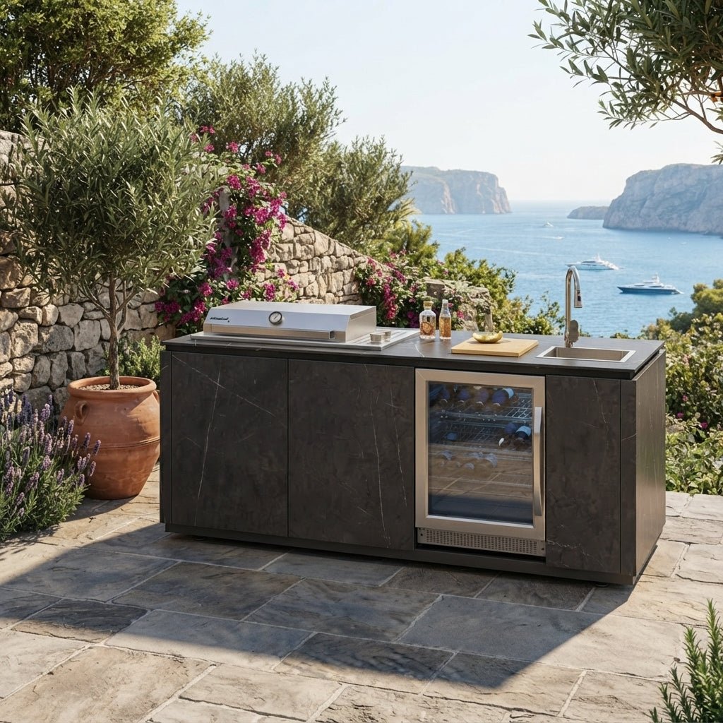 Buschbeck Derby Outdoor Kitchen Island in Grey