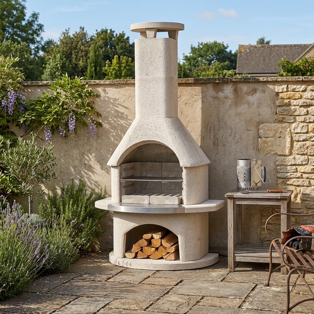 Buschbeck Elba Masonry Barbecue in White Quartz with Steel Insert