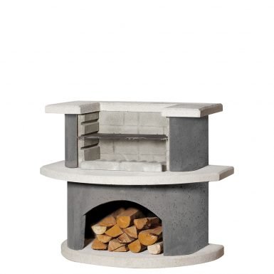 Buschbeck Luzern Grill Bar Masonry Barbecue in White Quartz and Anthracite