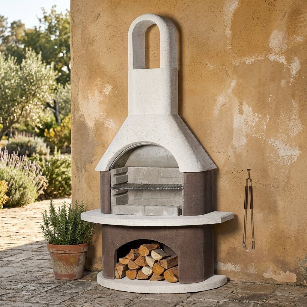 Buschbeck Milano Masonry Barbecue in White Quartz and Brown