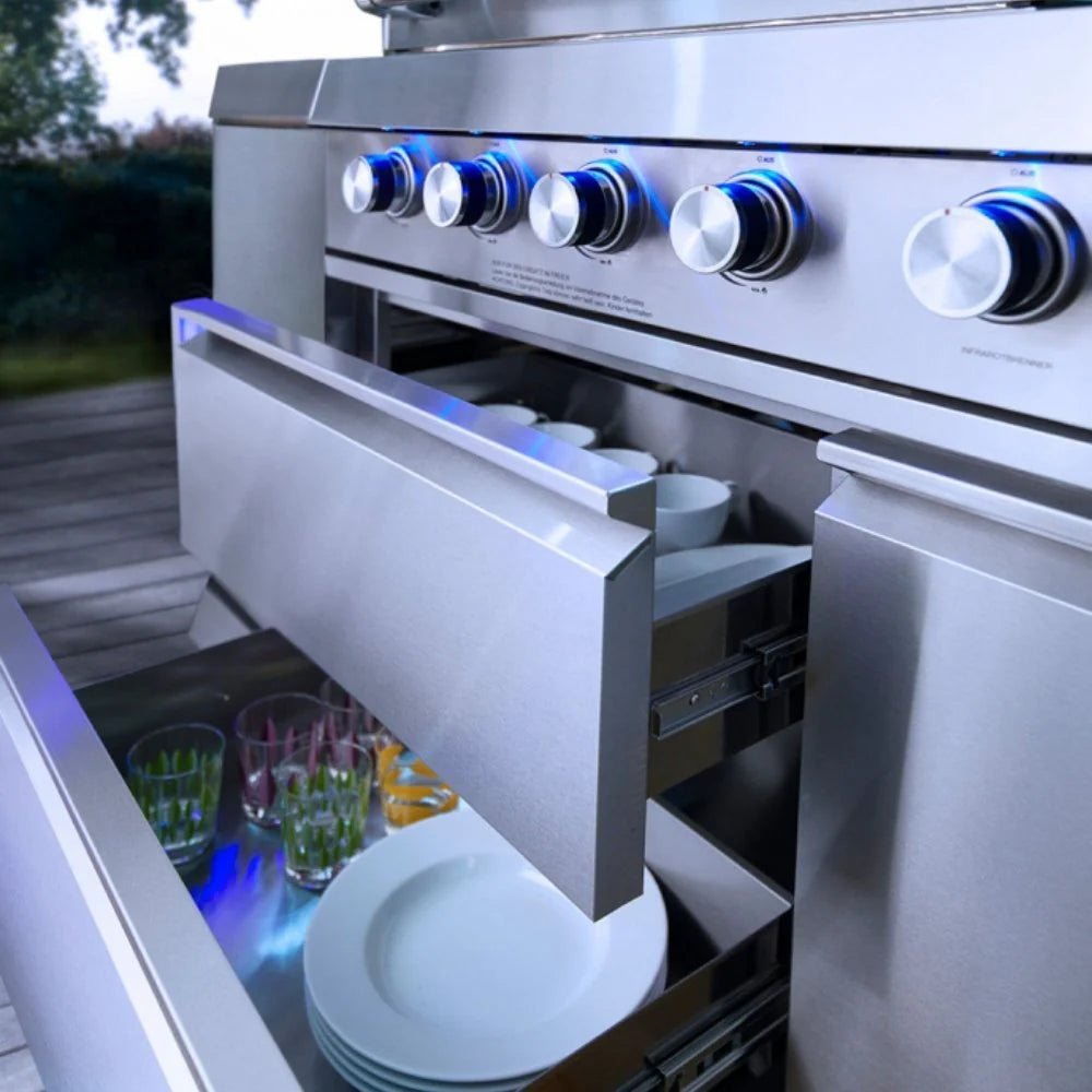 Buschbeck Outdoor Kitchen 4 burner Stainless Steel and Cover in Stainless Steel