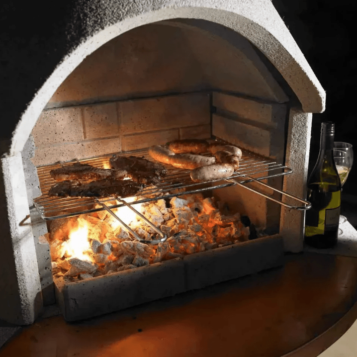 Buschbeck Rondo Masonry Barbecue in White Granite with Copper Insert