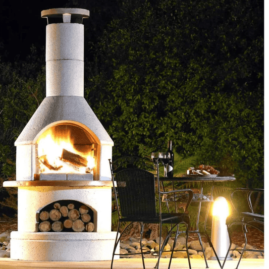 Buschbeck Rondo Masonry Barbecue in White Granite with Copper Insert