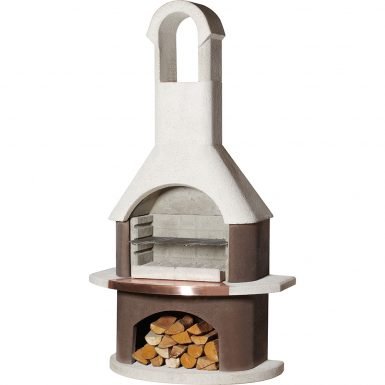 Buschbeck St Moritz Masonry Barbecue in White & Brown with Copper Insert