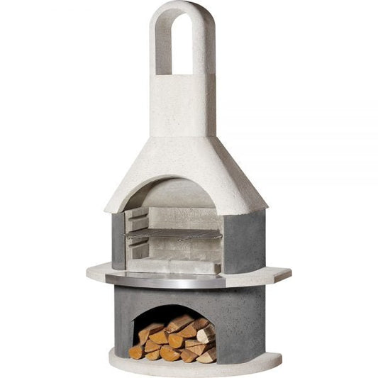 Buschbeck Stockholm Masonry Barbecue in White & Gray Granite with Steel Insert