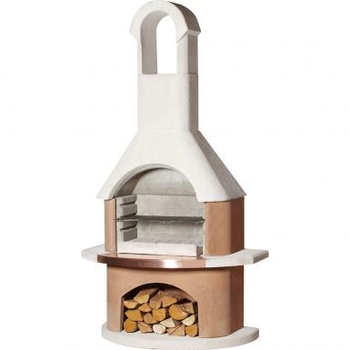 Buschbeck Toscana Masonry Barbecue in White & Terracotta Granite with Copper Insert