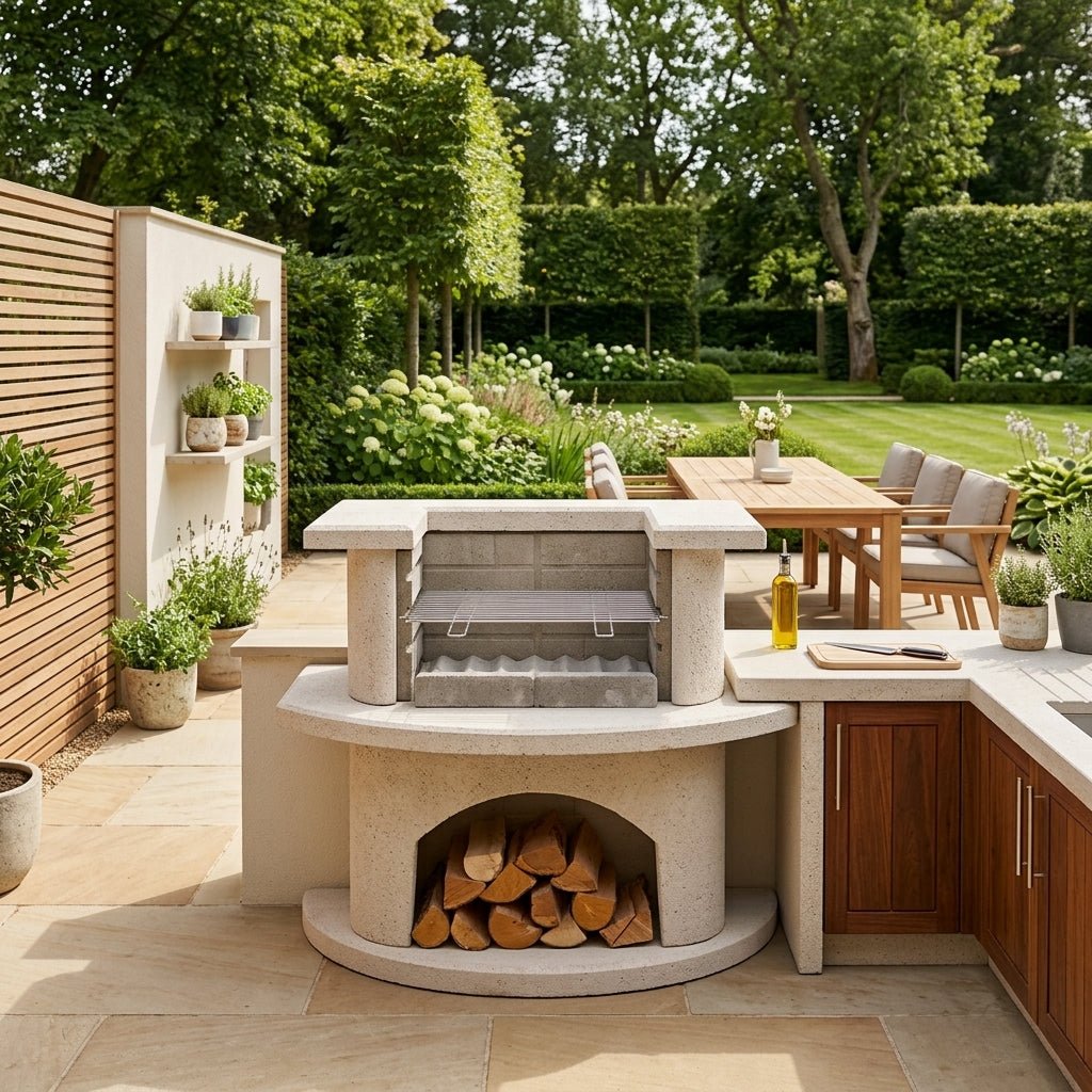 Buschbeck Venedig Masonry Grill Bar in White Quartz
