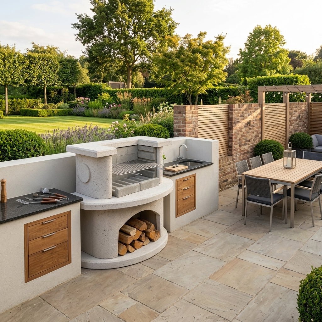 Buschbeck Venedig Masonry Grill Bar in White Quartz