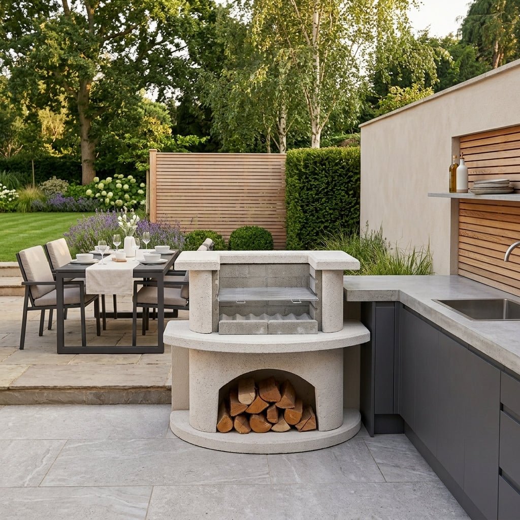 Buschbeck Venedig Masonry Grill Bar in White Quartz