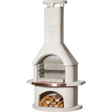 Buschbeck Venezia Masonry Barbecue in White Granite with Copper Insert