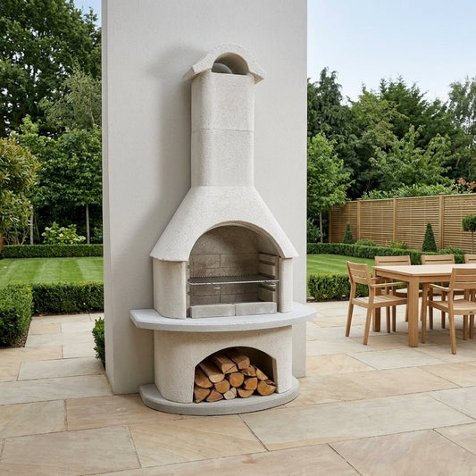 Buschbeck Verona Masonry Barbecue in White Quartz and Gray