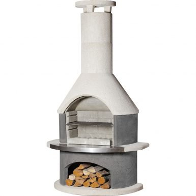Buschbeck Wellington Masonry Barbecue in White Granite with Steel Insert