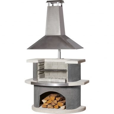Buschbeck Zurich Masonry Barbecue in White Granite with Steel Insert
