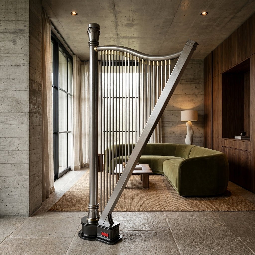 Carisa Adagio Stainless Steel Harp Designer Radiator 2000H x 1150W | CUSTOM MADE in Mirror Polished