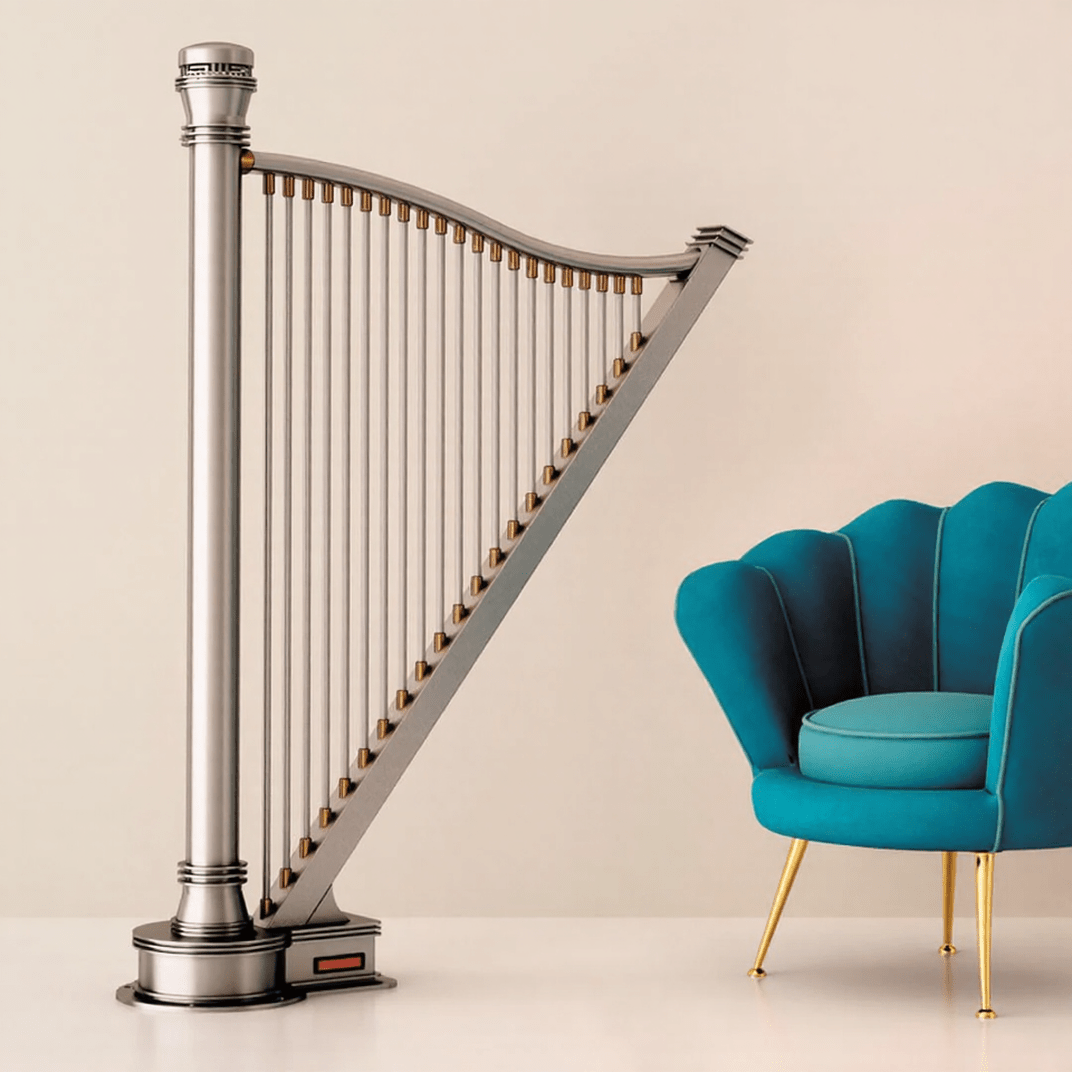 Carisa Adagio Stainless Steel Harp Designer Radiator 2000H x 1150W | CUSTOM MADE in Textured White RAL